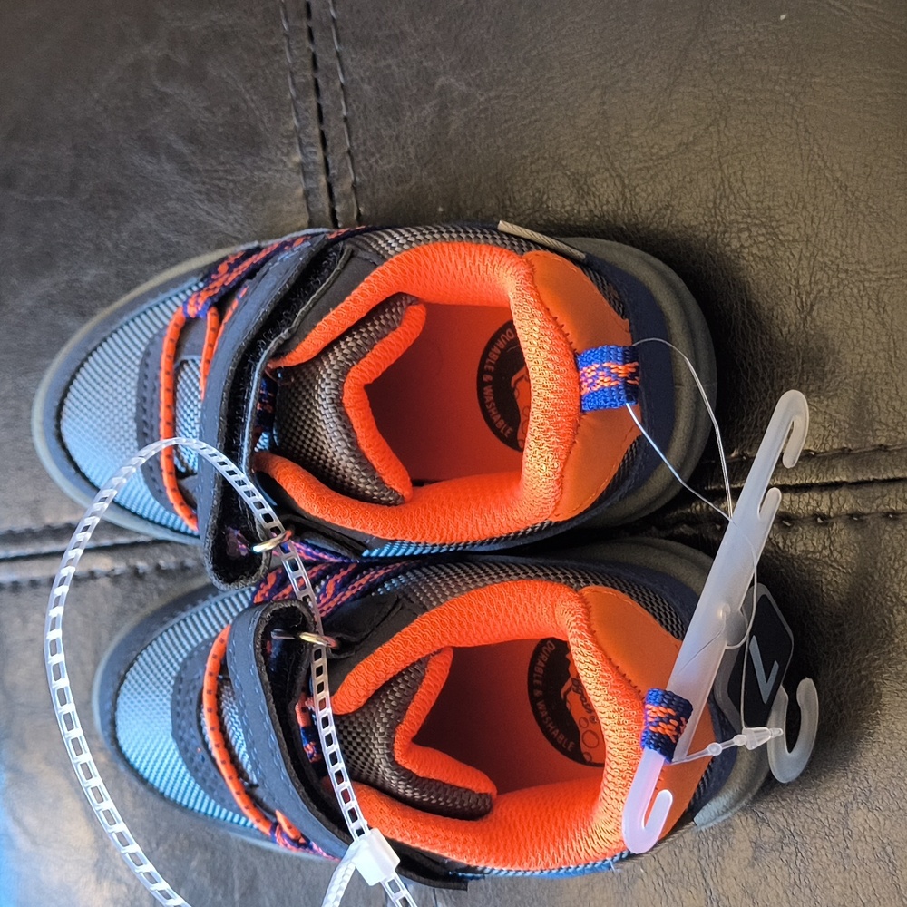 OshKosh B'gosh Kids Sneakers - Charcoal and Bright Orange